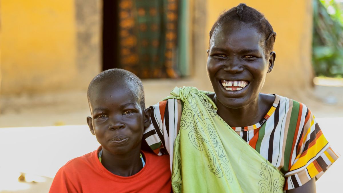 A mother and her son after trachoma surgery