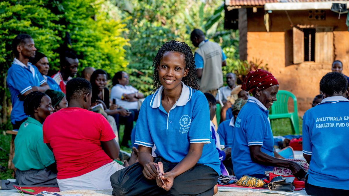 A group of women in a village meeting